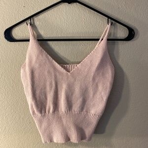 Brandy Melville knit crop top pink